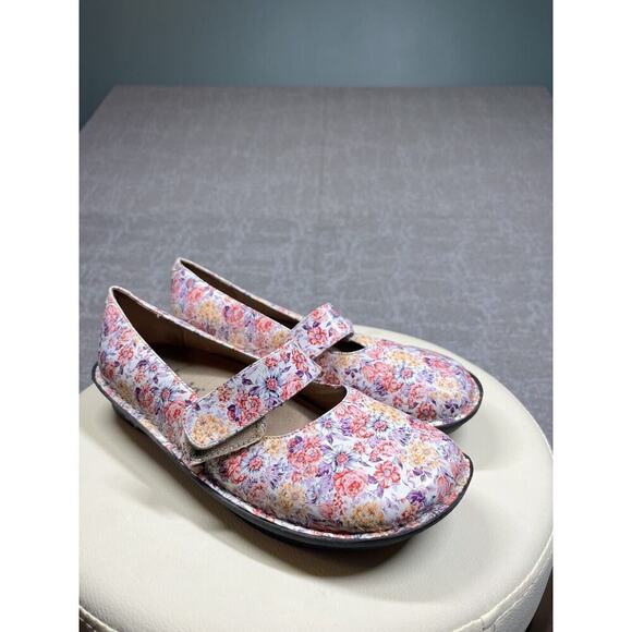Mary Jane Shoes - Algeria Pink Floral rose Mary Jane Comfort Clog Shoe Womens Size 38 FEL-346
